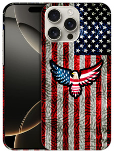 SuzaCase Back Case for iPhone 16 Pro, iPhone 16 Pro Case with Stylish USA Flag Bald Eagle Design Printed Cute, Sleek Durable Hardshell Protective Des
