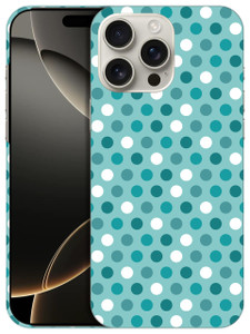 SuzaCase Back Case for iPhone 16 Pro Max, iPhone 16 Pro Max Case with Stylish Polka Dots Teal Design Printed Cute, Sleek Durable Hardshell Protective
