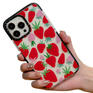 LOLAGIGI for iPhone 16 Plus Case for Women, Cute Pink Strawberry Fruit Print Girly Design Kawaii Aesthetic Cartoon Pattern for Girls Teens Soft TPU C