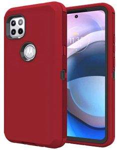 Annymall for Moto One 5G Ace Case with Screen Protector, Rugged Triple Layer Shockproof Drop/Dust-Proof Bumper Heavy Duty Hybrid Protective Phone Cas