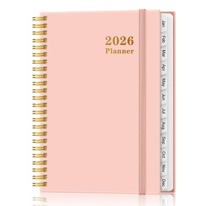 2026 Planner - Weekly and Monthly Calendar Planner from Jan 2026 - Dec 2026, Planner 2026 Spiral Bound with 12 Monthly Tabs, Inner Pocket, Perfect fo