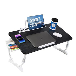 Large Size Floor Desk, Adjustable Floor Table with USB Ports torage Drawer Cup Holder, Foldable Low Coffee Table, Portable Lap Desk Tray for Eating R