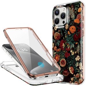 Esdot for iPhone 16 Pro Max Case with Built-in Screen Protector - Durable Hard PC Front Frame + Soft TPU Back Cover, Trendy Cute Designs for Women,Pr