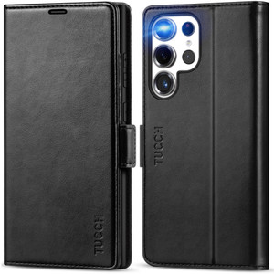 TUCCH Case Wallet for Galaxy S25 Ultra, Kickstand [RFID Blocking] Card Holder, Folio Magnetic PU Leather [TPU Shockproof Interior Case] Protective Fo