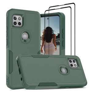 Jeylly for Motorola One 5G Ace Case with 2 Pack Screen Protector Shock-Absorption Soft TPU Rubber Hybrid Protective Cell Phone Cover for Moto One 5G