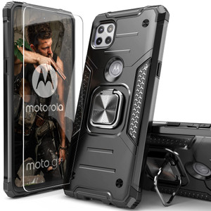 IDYStar for Moto One 5G Ace Case with Screen Protector,Shock Absorption Heavy Duty Sturdy Drop Test Slim Case with Car Mount Kickstand Lightweight Pr