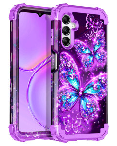 Casetego Compatible with Galaxy A16 5G Case,Glow in The Dark Three Layer Heavy Duty Sturdy Shockproof Full Body Protection Rugged Hard PC+Soft TPU Bu