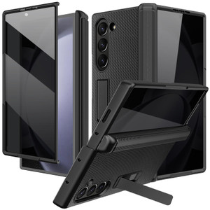 NINKI Samsung Galaxy Z Fold 6 Case - 4 in 1 Magnetic Hinge with Privacy Screen Protector and Kickstand