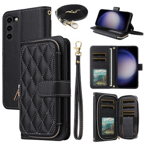 Dswteny Argyle Wallet Case for Samsung Galaxy Z Fold 6 5G 2024 with Wrist Strap Shoulder Strap, Flip Credit Card Holder Stand Accessories Cell Phone
