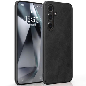 X-level for Samsung Galaxy S24 FE Case, Thin Slim Premium PU Leather Soft TPU Bumper Shockproof Protective Phone Cover for Samsung S24 FE 2024 (Black