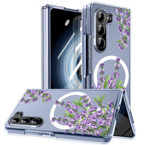 MIDIIUGCT Magnetic for Galaxy Z Fold 5 Case,Built-in Magnet Circle&Wireless Charging,Military-Grade Shockproof case Cover for Z Fold 5 [Purple Lavend