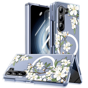 MIDIIUGCT for Samsung Galaxy Z Fold 6 Clear Case Magnetic,Slim Lightweight Non Yellowing Wireless Charging,Hard PC Cute case for Galaxy Z Fold 6 [Whi