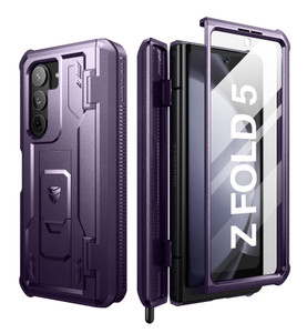 Dexnor BumperShock Case for Samsung Galaxy Z Fold 5 [Hinge Coverage],Full-Body Shockproof Rugged Bumper Case Heavy Duty Protective Cover with Built-i