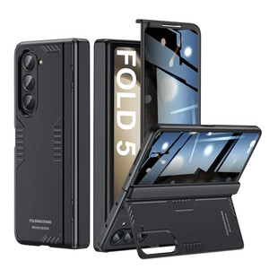 Kaiiecal for Samsung Galaxy Z-Fold-5 Privacy Case:[Hidden Kickstand][Wireless Charging] Slim Hinge Protection Lightweight Stand Phone Cover Case with