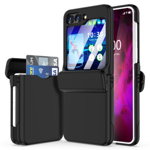 WATACHE for Samsung Galaxy Z Flip 7 FE/ 6/5 Case with Hinge Protection Shockproof with Credit Card Holder ID Card Protective Cover Flip Z 6 Phone Cas