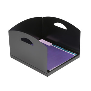 Huron Large Desk Inbox Tray, Black Commercial Grade Steel