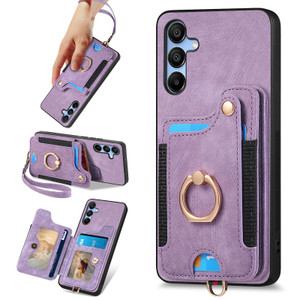 PAOBIR for Samsung Galaxy A16 5G Case with Card Holder for Woman Man,PU Leather Flip Folio Wallet Case,RFID Blocking Ring Holder Kickstand Wrist Stra