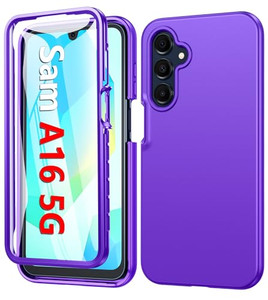 FNTCASE for Galaxy A16 5G Phone Case: [with Built-in Screen Protector] Protective Silicone Rugged Shockproof Phone Cover | Full Protection Dual Layer