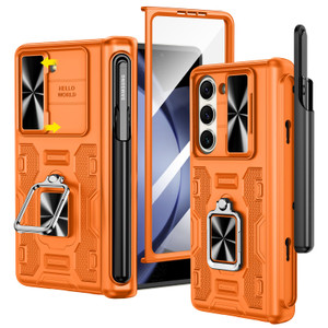 VEGO for Galaxy Z Fold 5 Case with Stand, with [S Pen Holder][Hinge Protection][Rotating Kickstand][Slide Camera Cover][Front HD Screen Protector] Pr