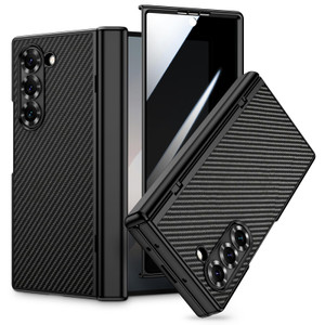 VEGO for Galaxy-Z-Fold-6 Case, Z Fold 6 Case with Built-in Privacy Screen Protector & Hinge Protection, Support Wireless Charging Slim PU Leather Cov