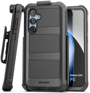 Encased Belt Case for with Samsung Galaxy S24 FE with Screen Protector and Holster Clip, Full Body Rugged Cover (for FE-Model Only)