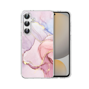 CameCosy for Samsung Galaxy S24 FE 2024 Case with Pink Marble Luxury Pattern for Women Girls, Soft TPU Clear Slim Shockproof Phone Cover Case for Sam
