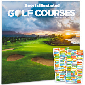 Sports Illustrated Golf Courses Calendar 2026 - Deluxe 2026 SI Golf Courses Wall Calendar Bundle with Over 100 Reminder Stickers (Golfing Gifts, Offi