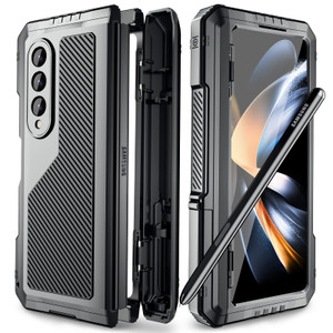 Mitywah Armour case for Saumsung Fold 4, Full-Body Protect for Galaxy Fold 4 Case with S Pen Holder, Shockproof Rugged Case with Hinge Protector Kick