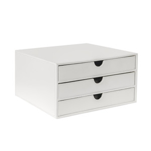 UnionBasic Document Organizer, 3-Drawer File Cabinet Document Storage Box, Office Desktop Filing Organizer, White