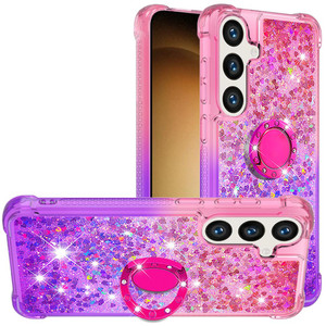 Dinglijia Slim Case for Samsung Galaxy S24 FE,Gradient Quicksand Series Glitter Bling Flowing Liquid Floating TPU Bumper Cushion Corners Protection C