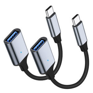 USB C to USB 3.0 Adapter [2 Pack], Type C Male to USB Female OTG Cable Thunderbolt3 to USB Adapter Compatible for iPhone 16 Pro Max/16 Plus/16/15 iPa