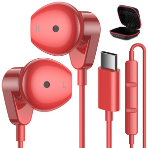 APETOO USB C Headphones for iPad Pro iPhone 17/air/16e/15/16 Pro Max Plus, HiFi Stereo USB-C Wired Earbuds with Microphone Volume Control Type C Earp