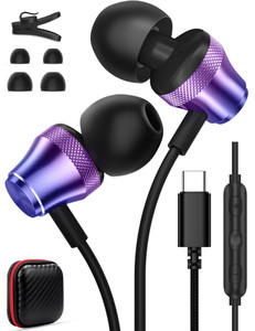 USB C Headphone for iPad A16 11 10,Type C Wired Earbuds for Samsung A17 S25 FE S24 Ultra S23 S22 Pixel 9 9a 8a, Noise Canceling HiFi Stereo Earphone