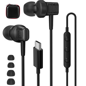 APETOO USB C Wired Ear Buds for Samsung S25 Ultra S24 S23 S22 A16 HiFi Stereo Magnetic Headphones in-Ear Type C Earphones Plug-in Ear Buds with Mic f
