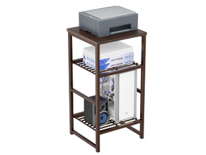 GEORIS 4 Tier Printer Stand, Spacious Floor Mount, Metal, Industrial, Printer Table Holder with Storage Shelf for Home Office Fax Machine Scanner