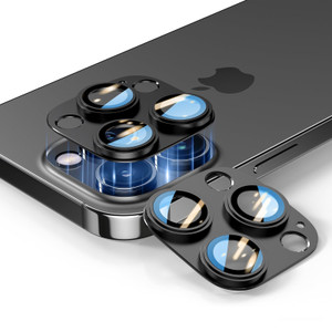 KISMER 2 Pack Camera Lens Protector for iPhone 14/15/16 Pro & Pro Max Tempered Glass Camera Cover Lens Aluminum Alloy Metal, for iphone 16 pro max ca