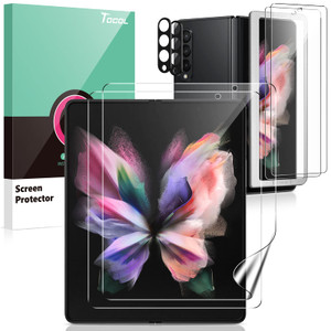 TOCOL Screen Protector Set [6 Pieces] for Galaxy Z Fold 3 5G - Front Tempered Glass + Inside TPU + Camera Lens Protector