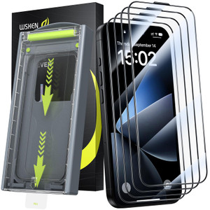 WSKEN for iPhone 16 Pro Screen Protector - [Top 9H+ Tempered Glass] [Zero Bubble] [Auto Dust-Remove] HD Military Grade 10X Shatterproof Full Coverage