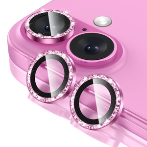 Tensea for iPhone 16 / iPhone 16 Plus Camera Lens Protector, 9H Tempered Glass Camera Cover Screen Protector, HD Clear, Metal Individual Ring for iPh