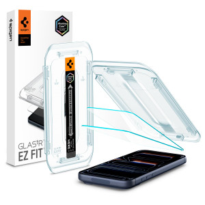 Spigen AluminaCore Tempered Glass Screen Protector [Glas.tR EZ Fit] designed for iPhone 17 Pro | iPhone 17 | iPhone 16 Pro [2 Pack] 9H+ Hardness, Alu