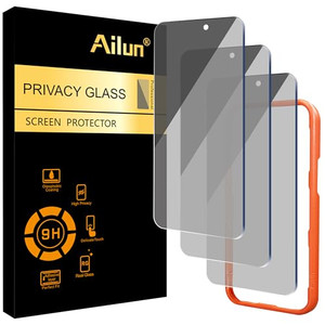 Ailun 3 Pack Privacy Screen Protector for iPhone 16 Pro Max [6.9 inch], Anti Spy Private Tempered Glass Anti-Scratch Case Friendly