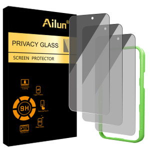Ailun 3 Pack Privacy Screen Protector for iPhone 17 [6.3 inch] with installation frame, Anti Spy Private Tempered Glass Anti-Scratch Case Friendly [N