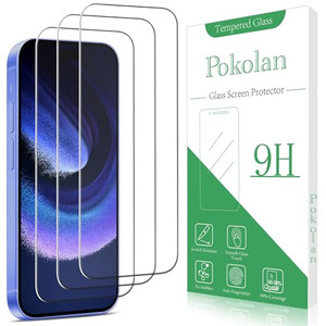 Pokolan 3 Pack Screen Protector for iPhone 16 Tempered Glass, Bubble Free, Anti-Scratch, Easy to install
