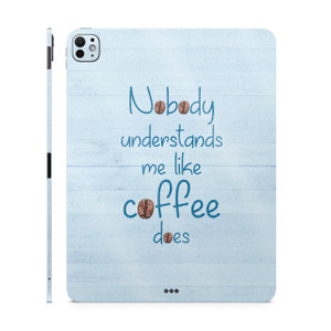 Glossy Glitter Skin Compatible with Apple iPad Pro 11 (M4) 2024 - Coffee Understands Me - 3M Vinyl Protective Decal Cover - Easy to Apply | Crafted i