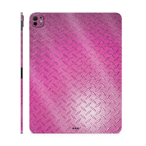 Glossy Glitter Skin Compatible with Apple iPad Pro 11 (M4) 2024 - Pink Diamond Plate - 3M Vinyl Protective Decal Cover - Easy to Apply | Crafted in T