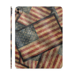 Glossy Glitter Skin Compatible with Apple iPad Pro 13 (M4) 2024 - Vintage American - Premium 3M Vinyl Protective Decal Cover - Easy to Apply | Crafte