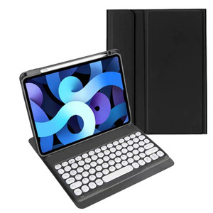 Keyboard Case for iPad Air 11 inch 2025(M3)/2024(M2)/Air 5/Air 4 with Pencil Holder, Cute Candy Color Round Key Detachable Keyboard aslo for iPad Pro