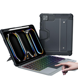 Nillkin for iPad Pro 11 Inch Case with Keyboard (M5/M4), Protective Detachable Backlit Keyboard with Larger Trackpad, Portrait/Landscape Modes, Camer