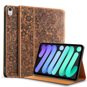 Gexmil Case for iPad mini 7 (A17 Pro) 2024, iPad mini 6 Generation, Genuine Leather 8.3 Inch Case 2021 Cover,Anti Fingerprint/Slip,Cowhide Folio Cove