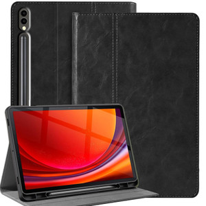 Gexmil Genuine Leather Case for Samsung Galaxy Tab S10 / S9 Ultra 14.6 Inch with Pencil Holder,Shockproof Protective Adjustable Kickstand Smart Folio